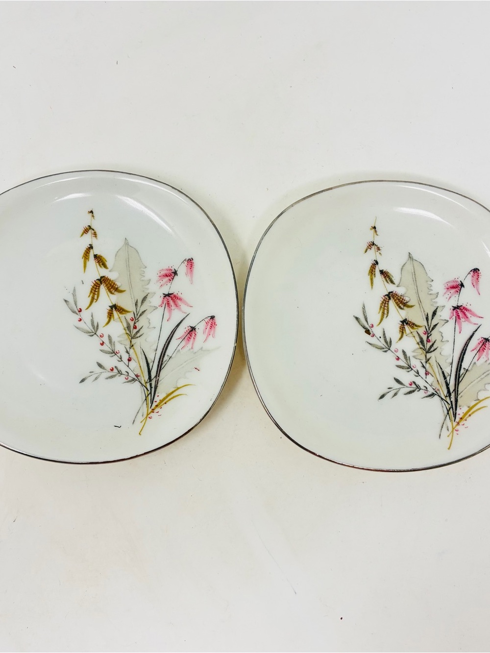 2pc Royal Duchess Fine China Mountain Bell Sauce Plate 4.5” Bavaria Germany